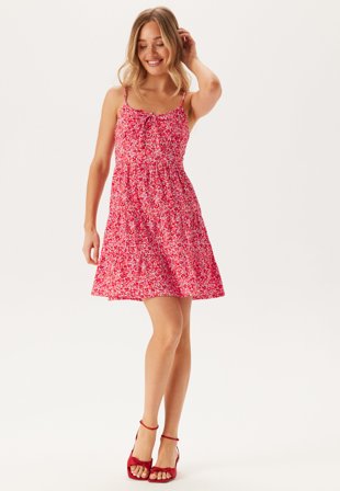 BUBBLEROOM - Short Flounce Strap Dress - S