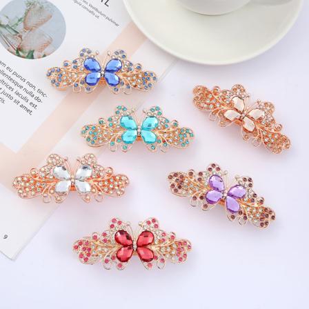 Krystal Rhinestone Legering Hårklemme Haipins Kvinder Piger Fest Pony