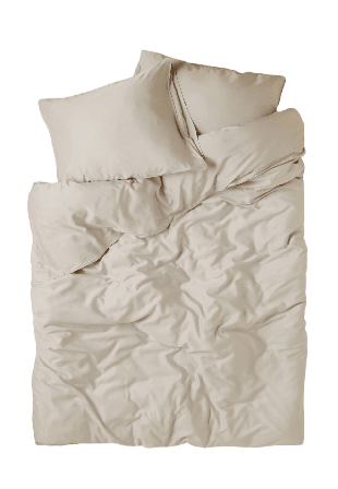 VIDE Enfärgat bäddset i bambu 220x210 cm Sängkläder Beige ONESIZE