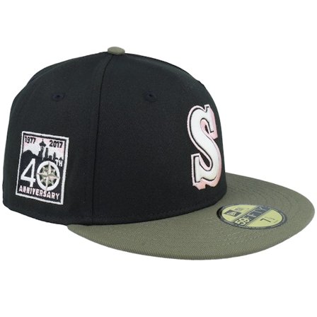 New Era - MLB Svart fitted Caps - Seattle Mariners Cosmic Clash 59FIFTY 40th Anniversary Black/Olive Fitted @ Hatstore
