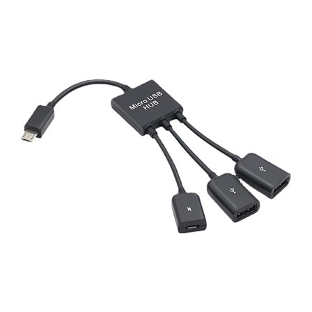 Mann til Kvinne Dobbel USB 2.0 Host OTG Adapterkabel For Smarttelefon Mus Tastaturer Nettbrett 3 Port Micro-USB Type-C HUB