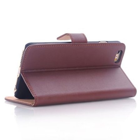 iPhone 6 Plus/6s Plus Flip Stand Läder Plånboksfodral - Brun