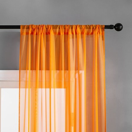 Sheer Voile Verhot Ikkuna Tylli Drapery ORANGE - spot-ale
