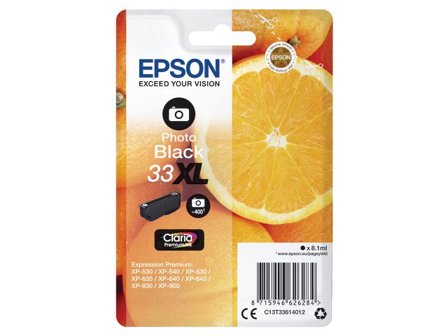 Epson Bläckpatron 33XL, C13T33614012, Orange, Claria Premium-bläck, fotosvart, singelförpackning - Lyreco - Toner och bläck - Bläckpatroner - 