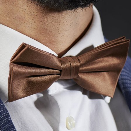 Light Brown Basic Pre-Tied Bow Tie for Men - Pre-tied bow ties