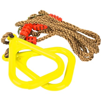 Justerbar Plastik Børne Gynge Gymnastik Fitness Træning Sports Hængende Ringe med Reb Gul