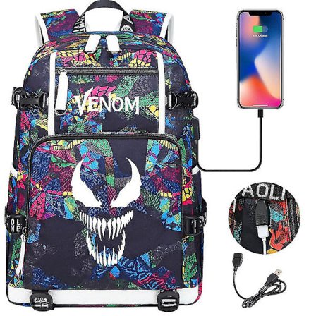 Venom Fashion Tryckt Usb Ungdom Skolväska (2-108)