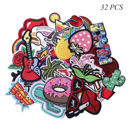 Patch 32PCS Assorterte Stiler Brodert Sy På/Stryke På Patches Ap