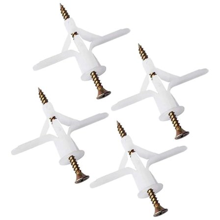 Gipsvegg, plugger og skruer/veggfester plastforlengelse/kraftige anti-rotasjonsplugger ankerbolter med undersenket skrue for TV-vegg