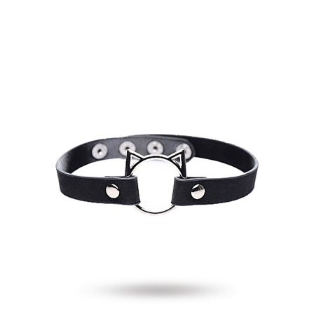 Kinky Kitty Ring Slim Choker - Black - Vuxen.se - Sexiga accessoarer, handskar, nipple pasties, selar & bälten