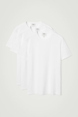 COS Homme Lot De Trois T-Shirts Regular En Coton in Blanc
