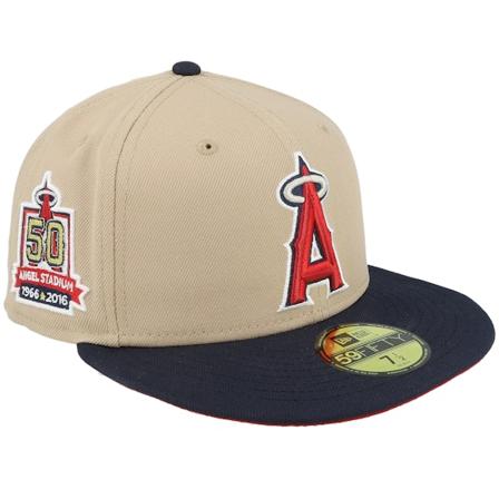 New Era - MLB Beige fitted Cap - Los Angeles Angels Desert Breeze 59FIFTY Vegas Stone/Dark Green Fitted @ Hatstore