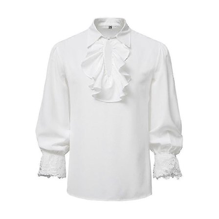 Herre Pirat Skjorte Vampyr Renæssance Viktoriansk Gotisk Flæse Medieval Halloween Kostume Tøj toppe-Perfet