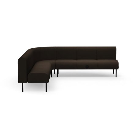 Sofa VARIETY, 90° Innenecke, mit USB-Steckdose, Stoff Blues CSII, dunkelbraun