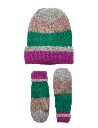Lppyron Structured Block Set Tw Bc Accessories Winter Accessory Set Multi/mønstret Little Pieces