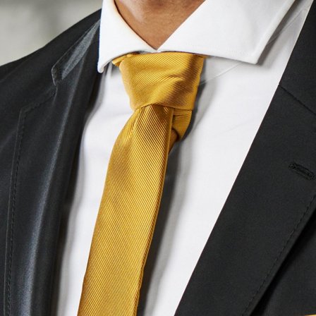 6 cm Golden Brown Grosgrain Skinny Tie for Men - Solid color neckties