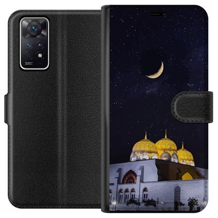 Kompatibelt Lommeboketui til Xiaomi Redmi Note 11 Pro 5G Stjerneklar natt med gyldne kupler og halvmåne over opplyst moské