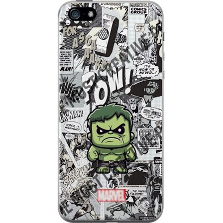 Yhteensopiva Puhelinkuori Apple Apple iPhone 5 Marvel Hulk chibi -suunnittelu sarjakuvataustalla voimakas supersankari motiivi täydellinen Marvel-sar