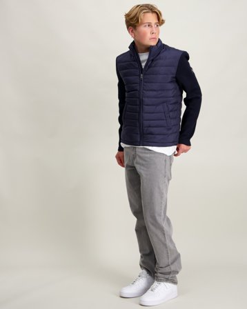 GANT MIXED MEDIA JACKET Bleu Vestes Garçon - Kids Brand Store
