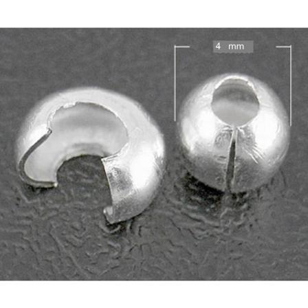 200 Nickelfria Silverpläterade Täckare till klämpärlor 4 mm.