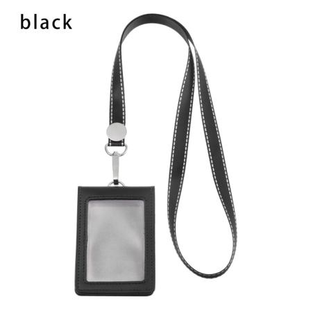 Kort Märke Hållare ID Lanyard Namnbricka SVART black