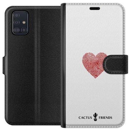 Kompatibel Tegnebogsetui til Samsung Samsung Galaxy A51 Cactus and Friends - Fingerprint Love
