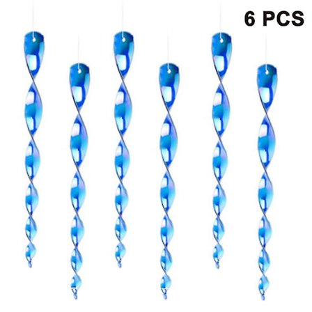 2023 - Sæt af 6 Anti-fugl Reflekterende Spiral Vind Blå Ideel Som Dekoration - Fugleforsvar