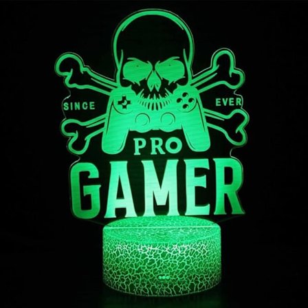 16 farver på afstand - 3D XBOX Playstation PS4 Spilaften Natlampe LED Farveopsætning Gaming Bordlampe