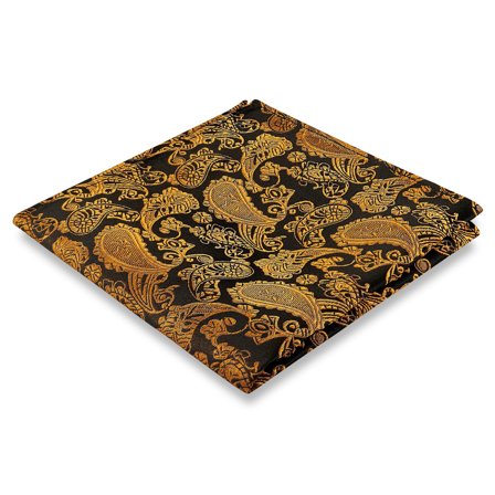 GULD & BRUN PAISLEY Silkelommeklud til mænd - Mønstrede lommeklude