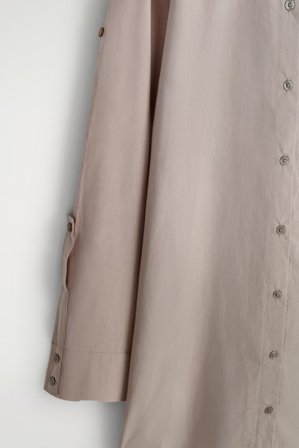 COS Women's Vestido Camisero De Algodón Con Mangas Curvadas in Beige