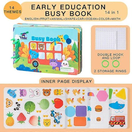 1 stk. opplysende travel bok, papirklistrebok, operasjonsbrett, baby læring, stille bildebøker for barn