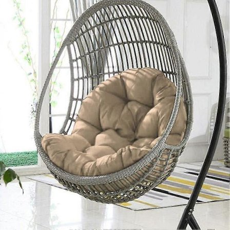 Hængende æggestol til indendørs brug, gyngestol, tyk hynde, pudepuder (kun inklusive sædehynde)