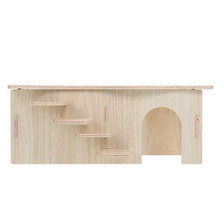 Hamster Tilbehør Lille Dyr Skjulested Træ Gerbil Hus Rot Legeplads Aktivitets Sæt Hamster Slot H 27X15X10.5CM