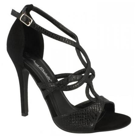 Anne Michelle Dam/dam Faux Snake Skin High Heels 7 Uk Bla
