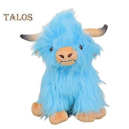 Ku-pynt Realistisk Highland Ku Plysjleketøy Bedårende Kosedyr for Hjem Gård Skrivebord