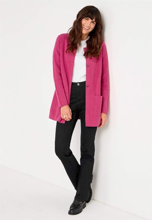 Cellbes of Sweden - Cardigan i bomull i cerise for damer i størrelse 42/44