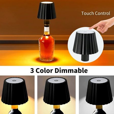 LED Flaskelampe, dimbar bordlampe for vinflasker, 3 farger for bar, hjem og kontor_OF