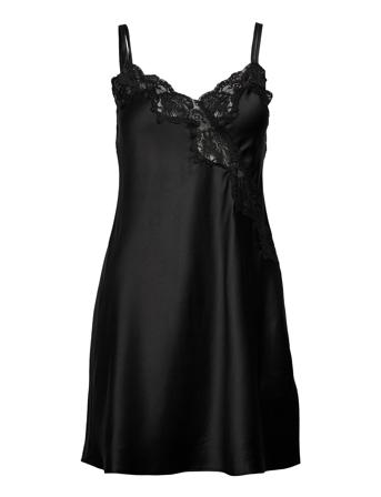 Lrl Signature Double Strap Lace Chemise Nattøj Sort Lauren Ralph Lauren Homewear