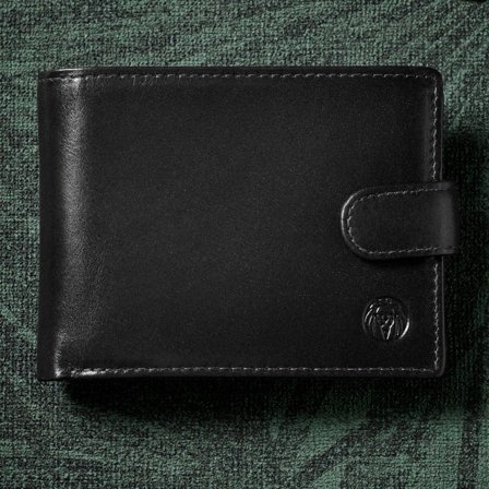 Black Ergonomic Jasper Leather Wallet for Men - Wallets