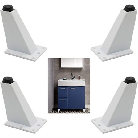 Justerbara möbelben i aluminiumlegering, 4 stycken, möbelben för kök, bänkskivor, bar, TV-bord, soffbord, skåp, hyllor (vit 9,2 cm)