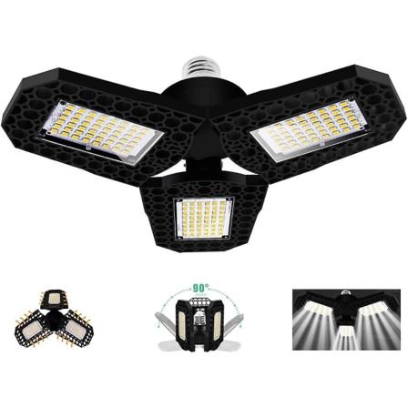 40 W:n LED-tallivalo, E27-muotoiltava kattovalopolttimo, jossa on 3 himmennettävää paneelia, viileä valkoinen, sopii talliin, työpajaan, varastoon, 