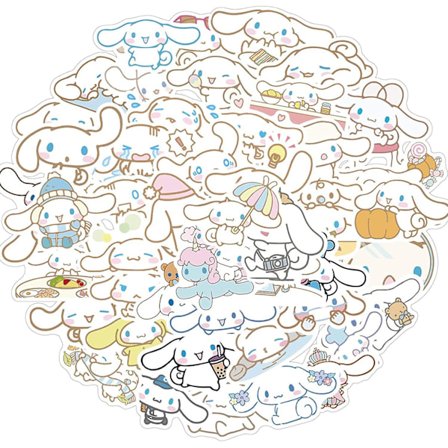 50 stk Cinnamoroll Klistremerker For Laptop Vannflaske Bagasje Snowboard Sykkel Skateboard Dekal For Barn Tenåringer Voksen Vanntette Estetiske 
