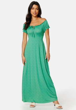 Happy Holly Tessie maxi dress Green / Dotted Klær