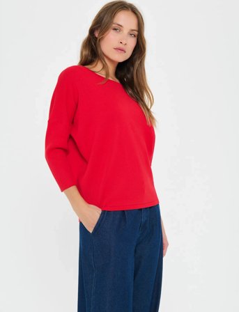 Saint Tropez A2561, Milasz R-Neck Pullover - Red - S