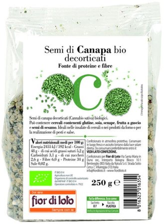 Semi Canapa Decorticata Bio 250g