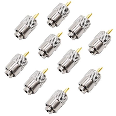 10 RF-stik UHF Han-stik Rg8 Rg58 Kabelstik Antennestik Pl259