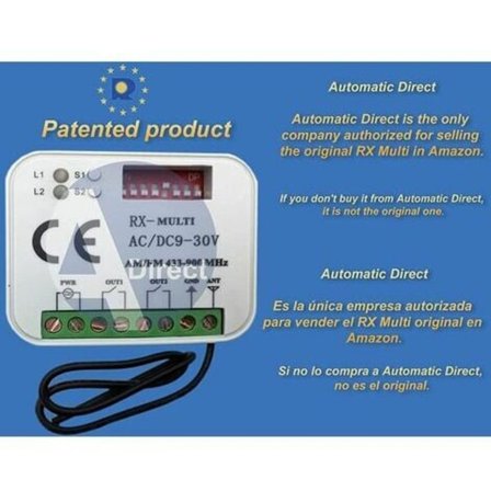 Universaali Radiovastaanotin RX Multi 433-900 Mhz Yhteensopiva FAAC, BFT, Nice, Sommer, Kartokner kanssa.
