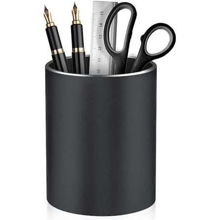 Pen Holder Blyantholder til skrivebord, Metal blyantholder til skrivebord, Makeup børsteholder, blyantkop, pennearrangør, 3.9×3.14inch (Pink)