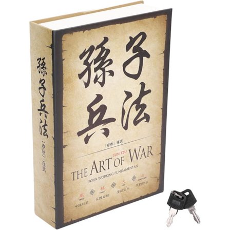 Bok Safe med nøkkel, skjult safe låsboks simulerings oppbevaringsboks med nøkkel for