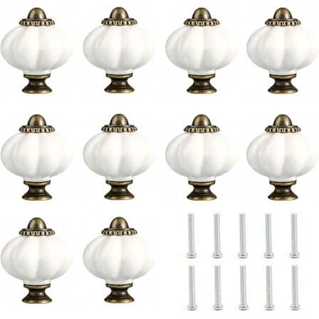 10 kpl Huonekalujen Vetimet, Vintage Kaapin Laatikon Vetimet, Valkoinen Kurpitsa, Kompakti, Laatikoille, Kaappeihin, Komodeille